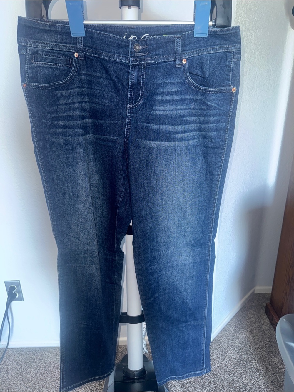 INC International Concepts Dark Blue Straight Leg Jeans